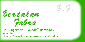 bertalan fabro business card